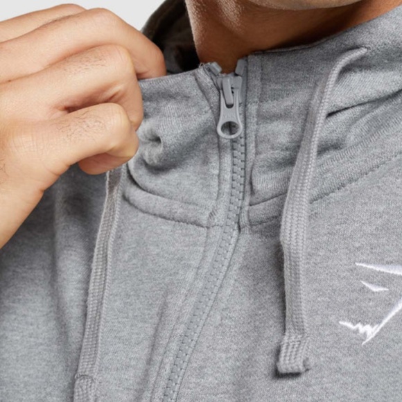 Gymshark Oversized Essential Hoodie Full Zip Gray Sweatshirt Men's Large L - Picture 3 of 10